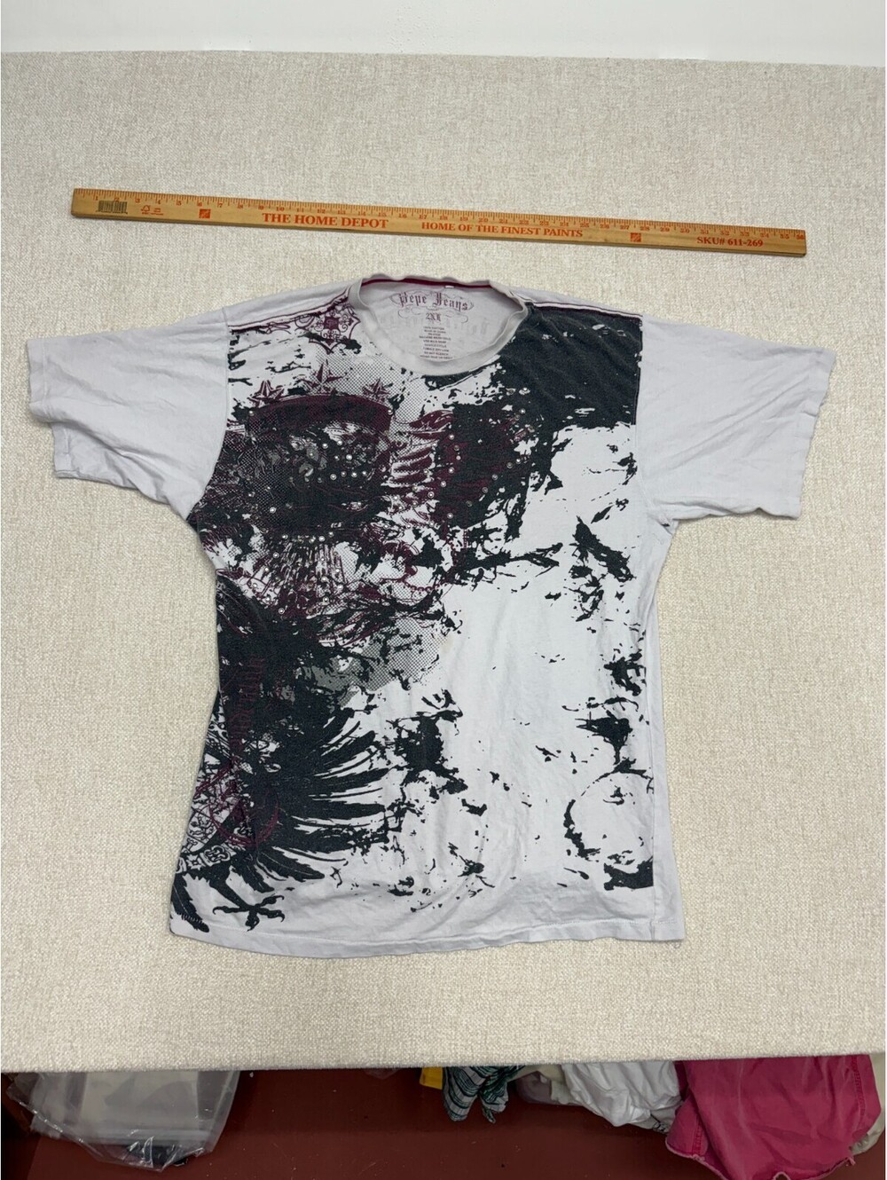 Vintage Pepe Jeans London All-Over Graphic Print T-Shirt Mens Size 2XL Y2K